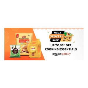 (Upcoming) Amazon Pantry Mega Grocery Sale (24th Sept-7th Oct) upto 60% Off + 10% cashback